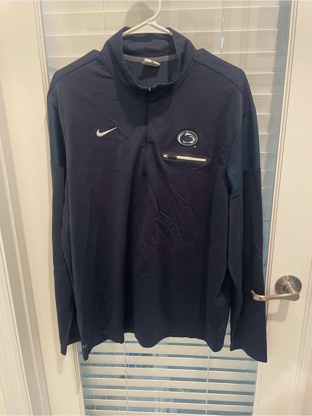 Nike Navy and White Penn State Quarter-Zip Pullover